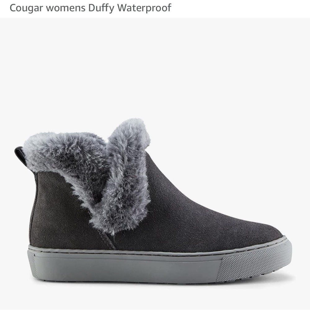 Cougar Gray (real) Suede Faux Fur Bootie. Temp rated -24C/-11F & Anti-slip